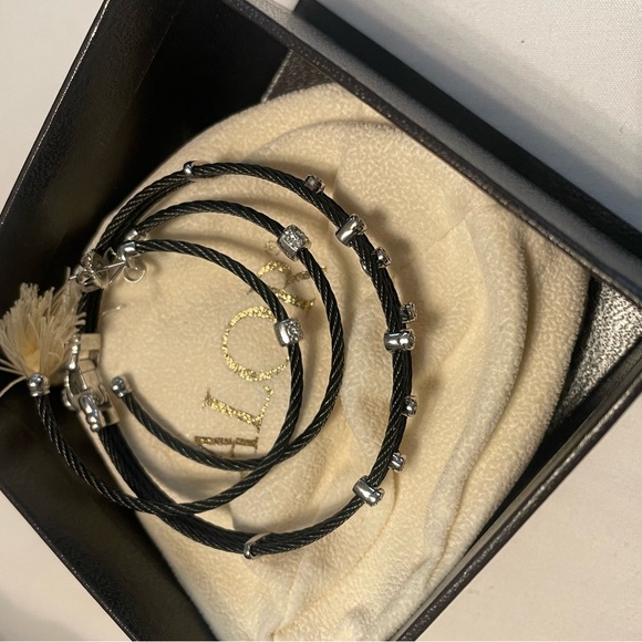 Alor cable bracelet and diamond earrings - Picture 4 of 4